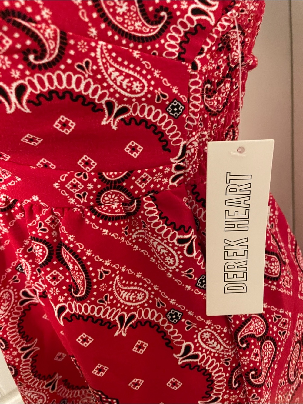 Derek Heart Red Strapless Bandana Tie-Front Sundress - Picture 2 of 9